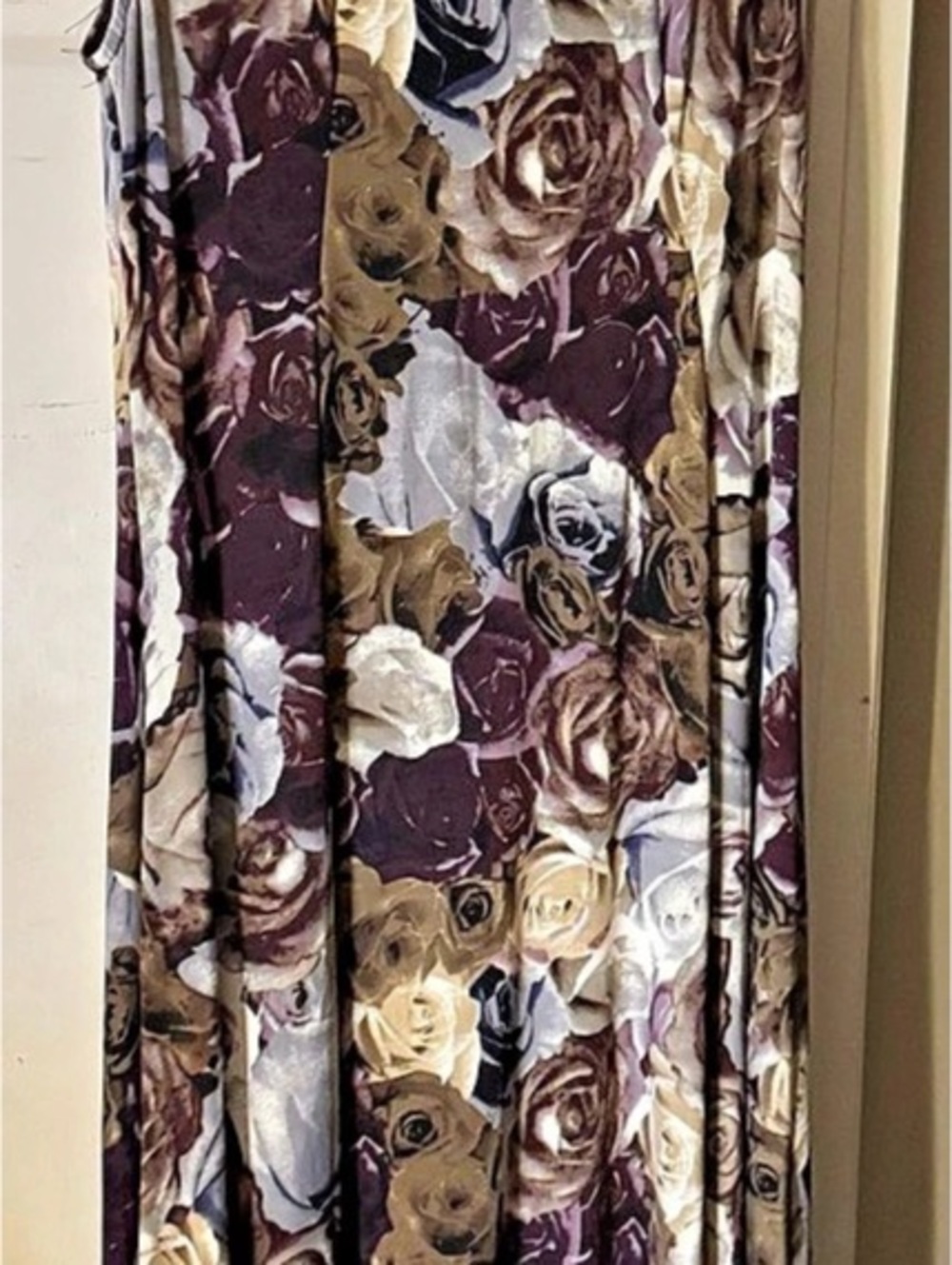 Reborn Floral Maxi Dress in Purple & Gray size 1X